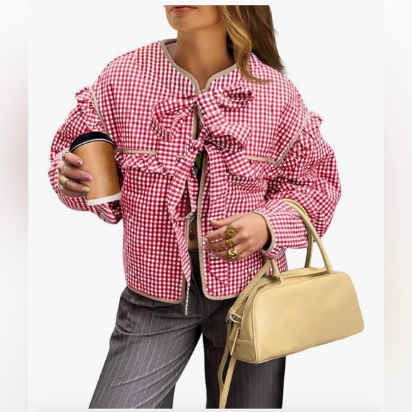 NET Red Checkered Jacket-S - Picture 3 of 17